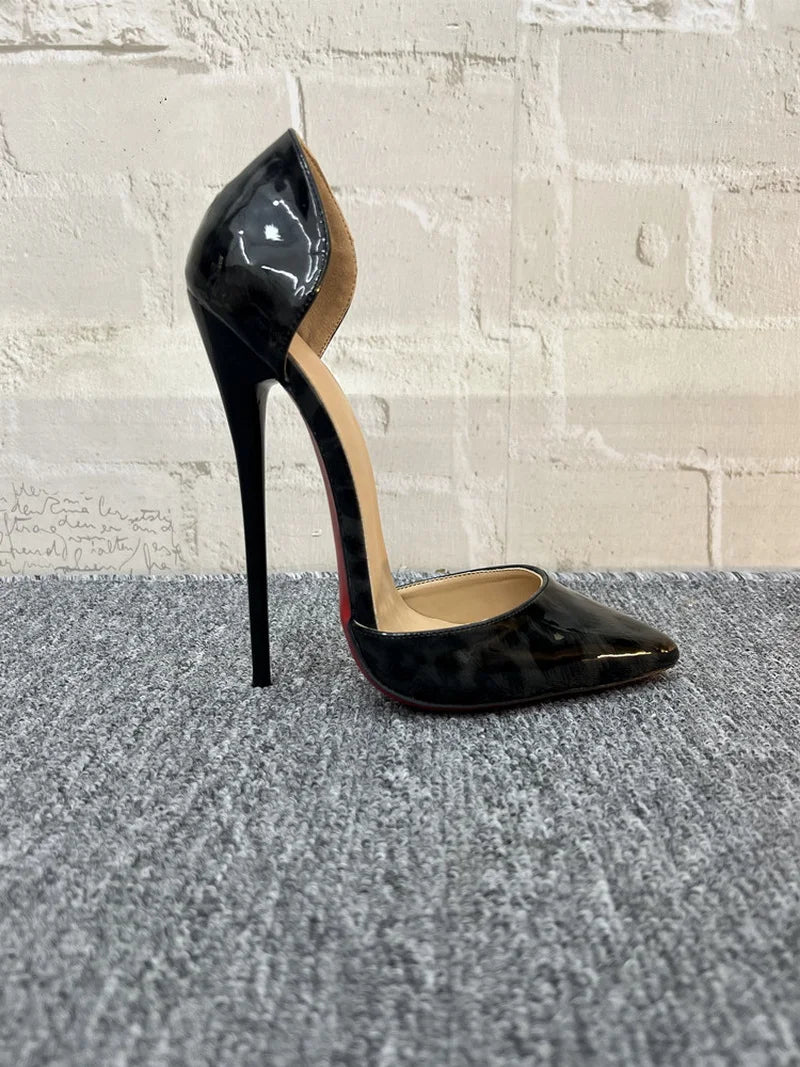 CACA 16/14cm Leopard Patent Leather Pumps,Fetish