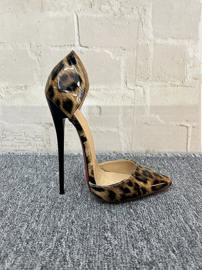 CACA 16/14cm Leopard Patent Leather Pumps,Fetish