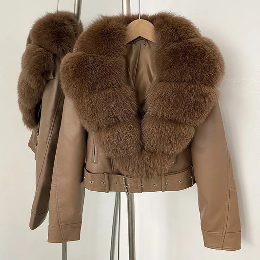Natural Fox Fur Real Fur Coat