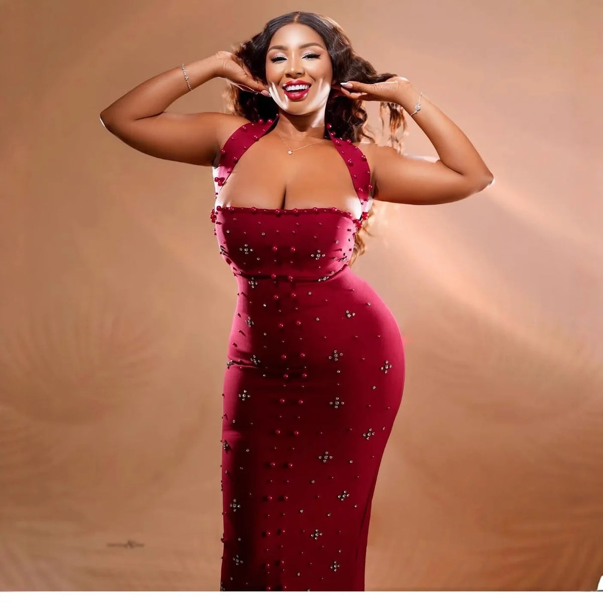 Dresses Beaded Dress Bodycon Hot Fix