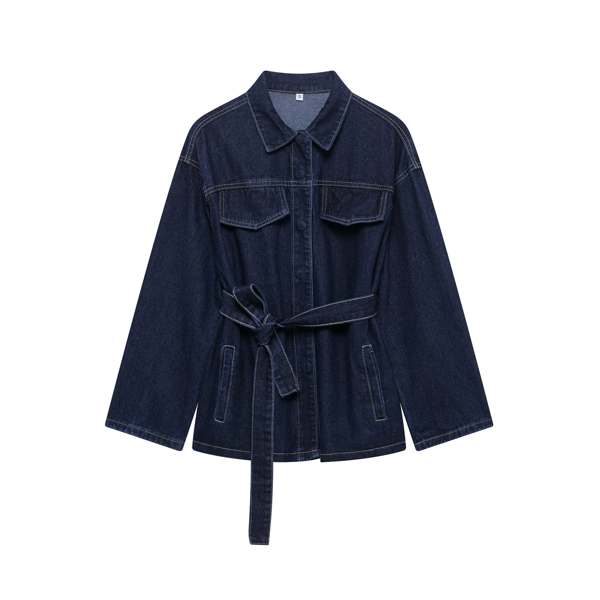 DUOPERI Sets With Belt Denim Jackets