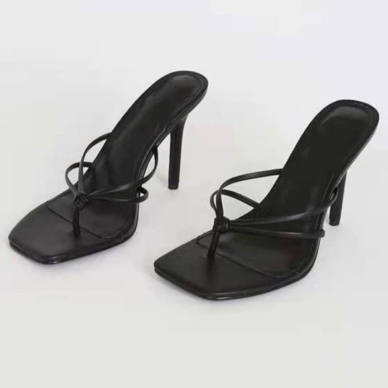 High Heels Clip-toe Square Toe Sandals