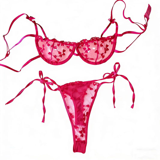 Floral Embroidered 2-Piece Lingerie Set