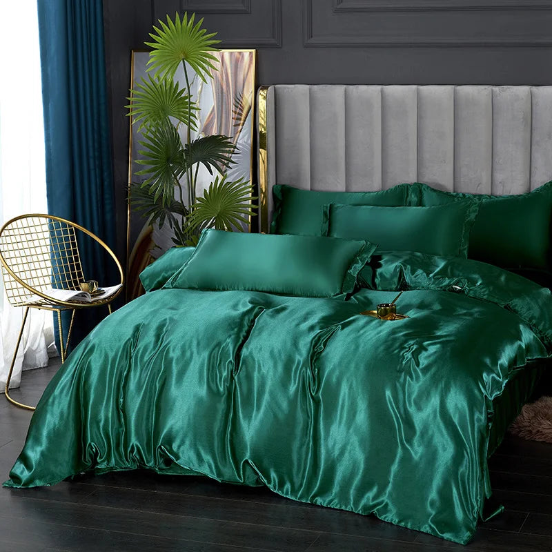 Luxury Mulberry Silk Solid Bedding Set