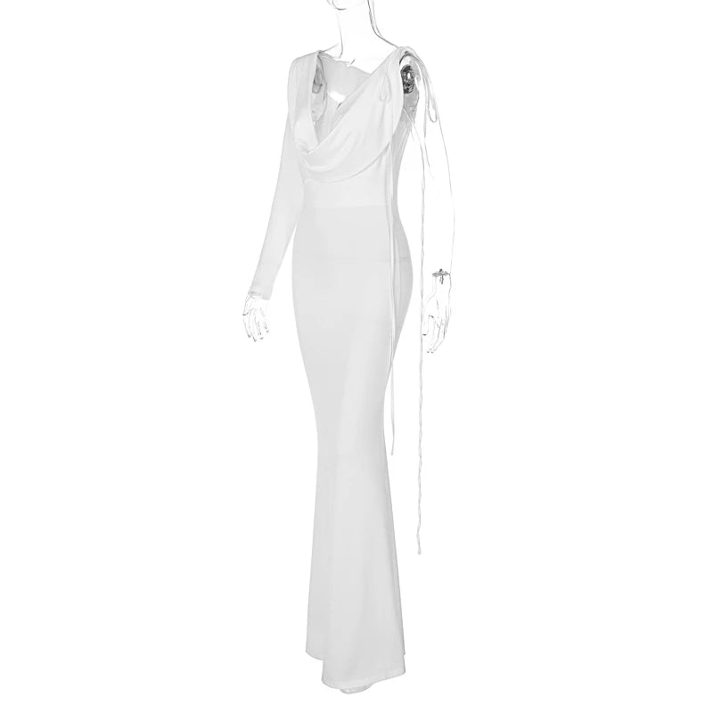 Dulzura One-Shoulder Long Sleeve Swinging Collar