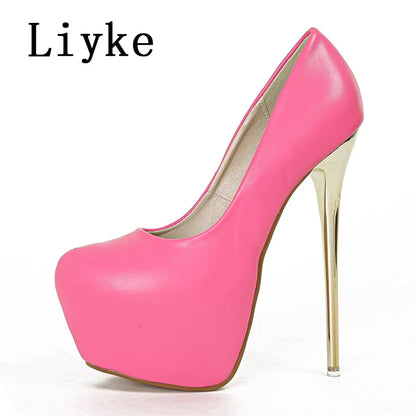 Liyke Runway Style Metal Thin High