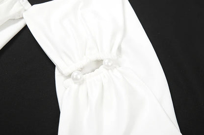Nibber Waistless Dress Cross High Neck