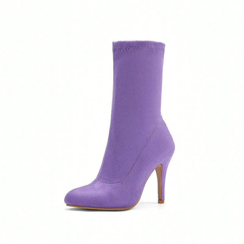 Sock Short Boots Mid-Calf Thin High