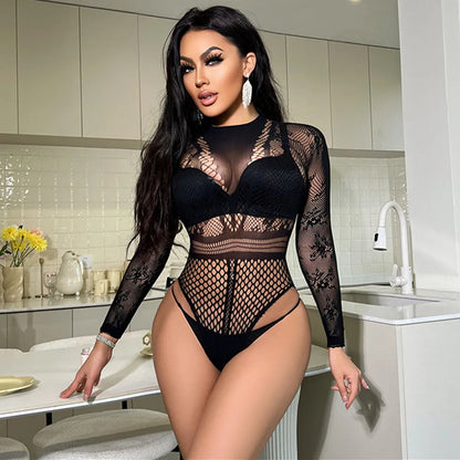 Sexy Fishnet Hollow Bodysuit