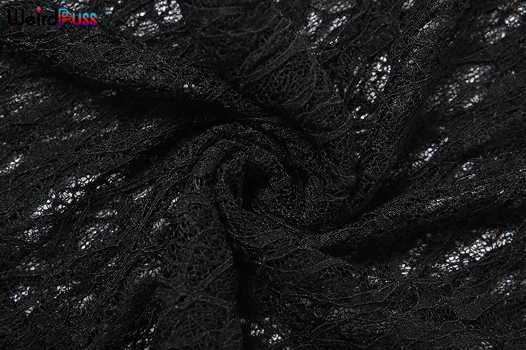 Weird Puss Sexy Mesh Halter Jumpsuit Women Backless Skinny Low-Neck Midnight Birthday Party Clubwear Activity Workout Overalls