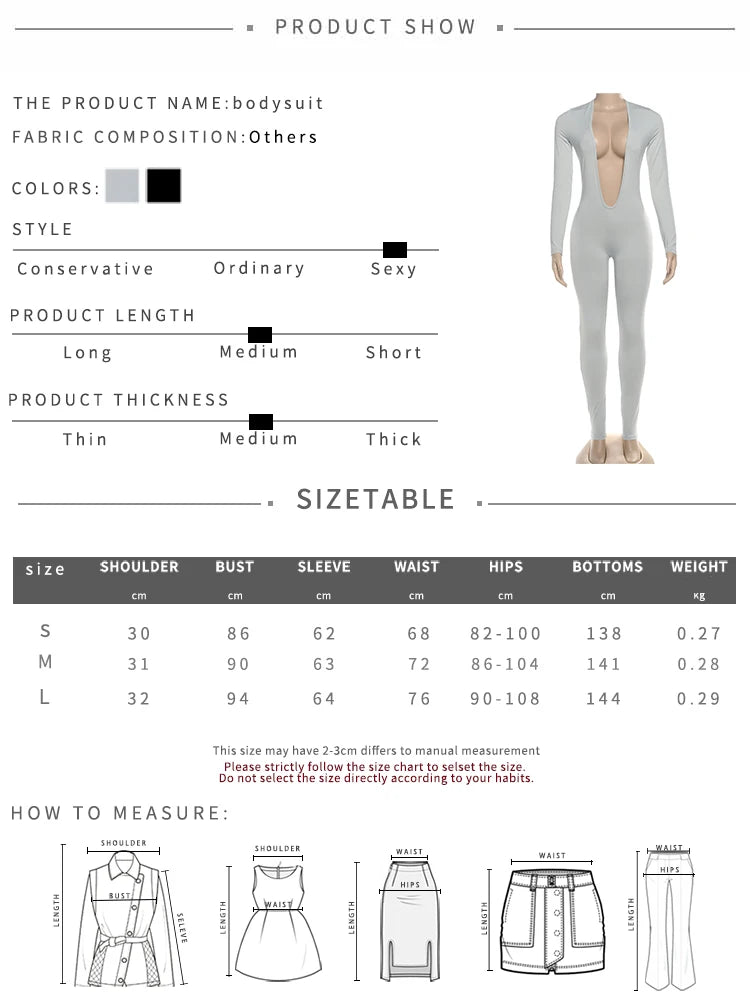 Weird Puss Backless Sexy Jumpsuit Women Basic Classics Deep V Neck Full Sleeve Backless Trend Midnight Clubwear Workout Overalls