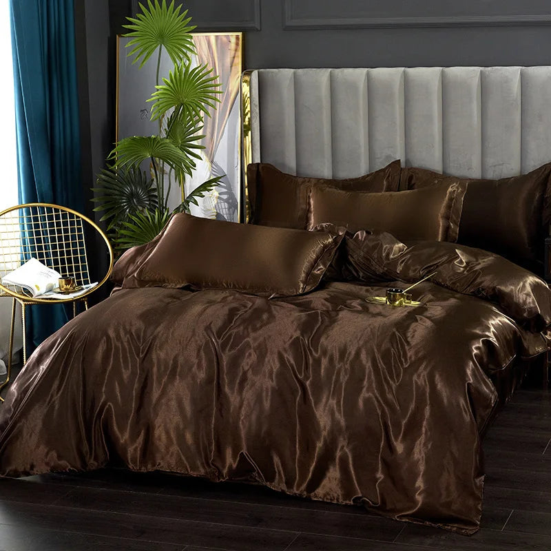 Luxury Mulberry Silk Solid Bedding Set