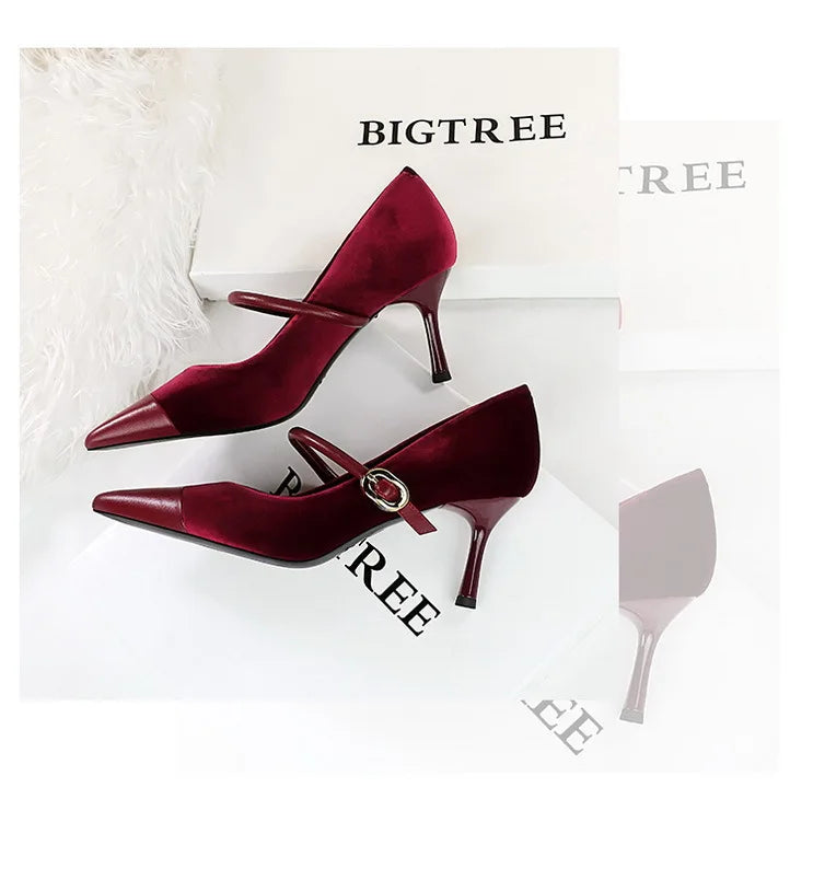 BIGTREE Shoes New Buckle Design Pumps