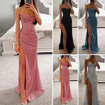 Bodycon Dress Shiny Sequins Spaghetti Strap