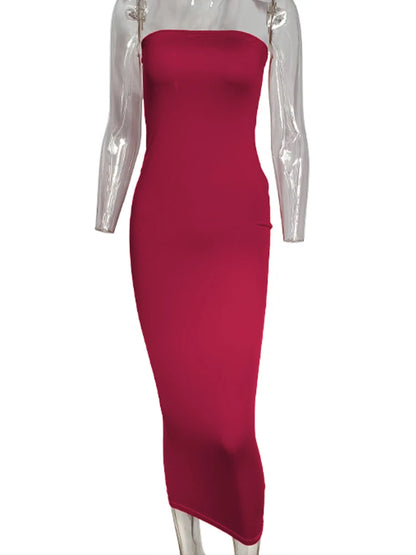 Strapless Knit Beach Maxi Dress