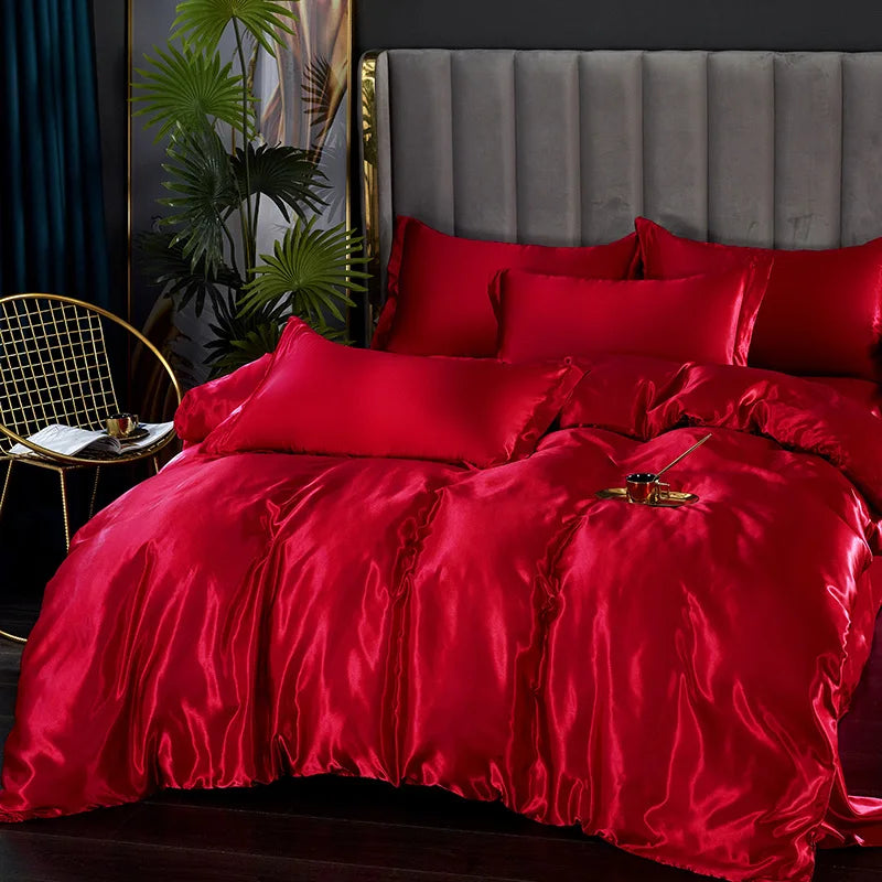 Luxury Mulberry Silk Solid Bedding Set