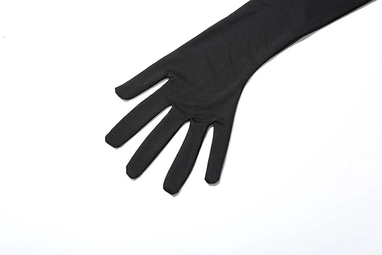 Weird Puss Chic Turtleneck T-Shirt 2-Piece Set Women Classic New Trend Long Gloves+Short Sleeve Crop Tees Fashion Streetwear