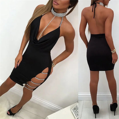 Deep V Neck Low-cut Side Split