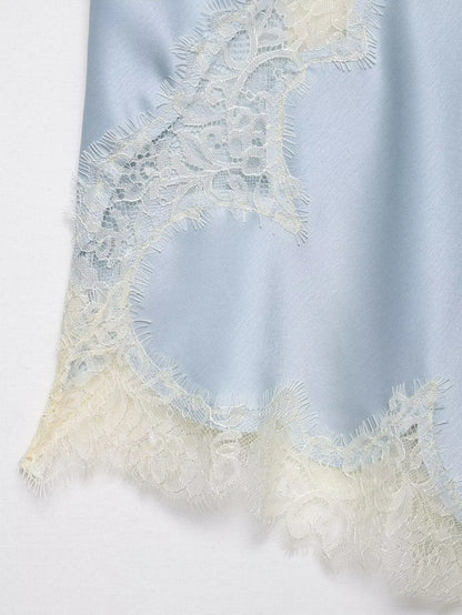 Asymmetrical Lace Backless Slip Top