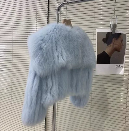 Imitation fur short coat woven Rex