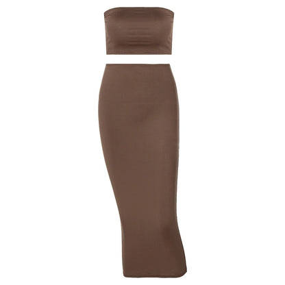 Strapless Tube Top & Maxi Skirt Set
