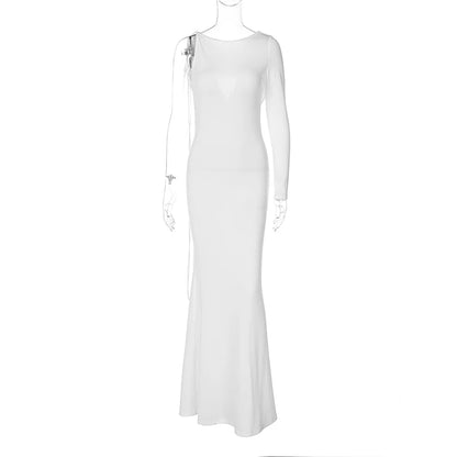 Dulzura One-Shoulder Long Sleeve Swinging Collar