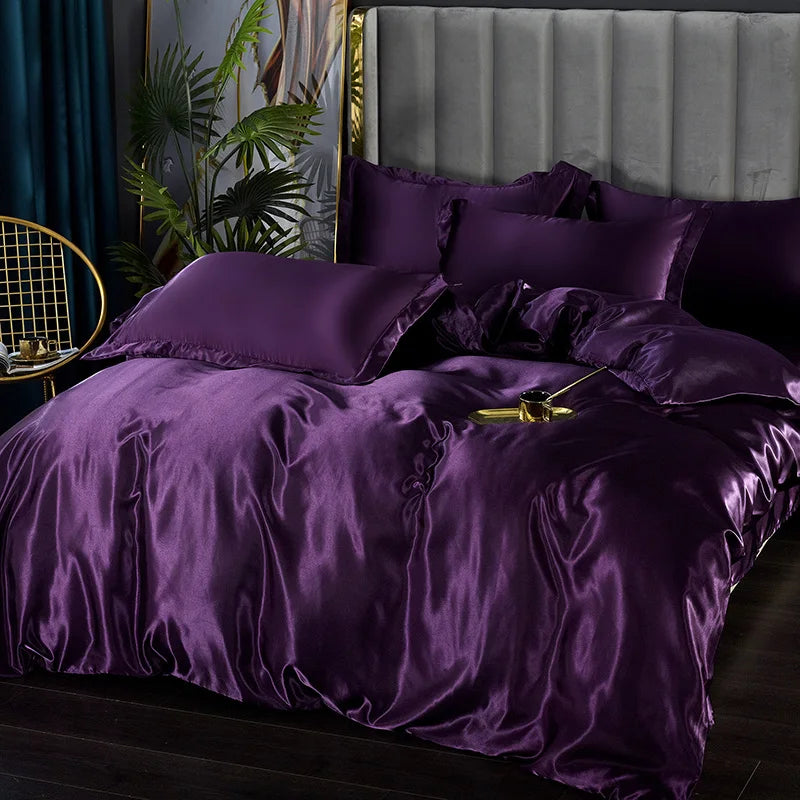 Luxury Mulberry Silk Solid Bedding Set