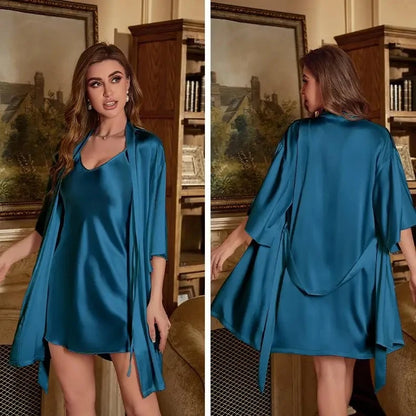 Rayon Kimono Bathrobe & Sleep Set