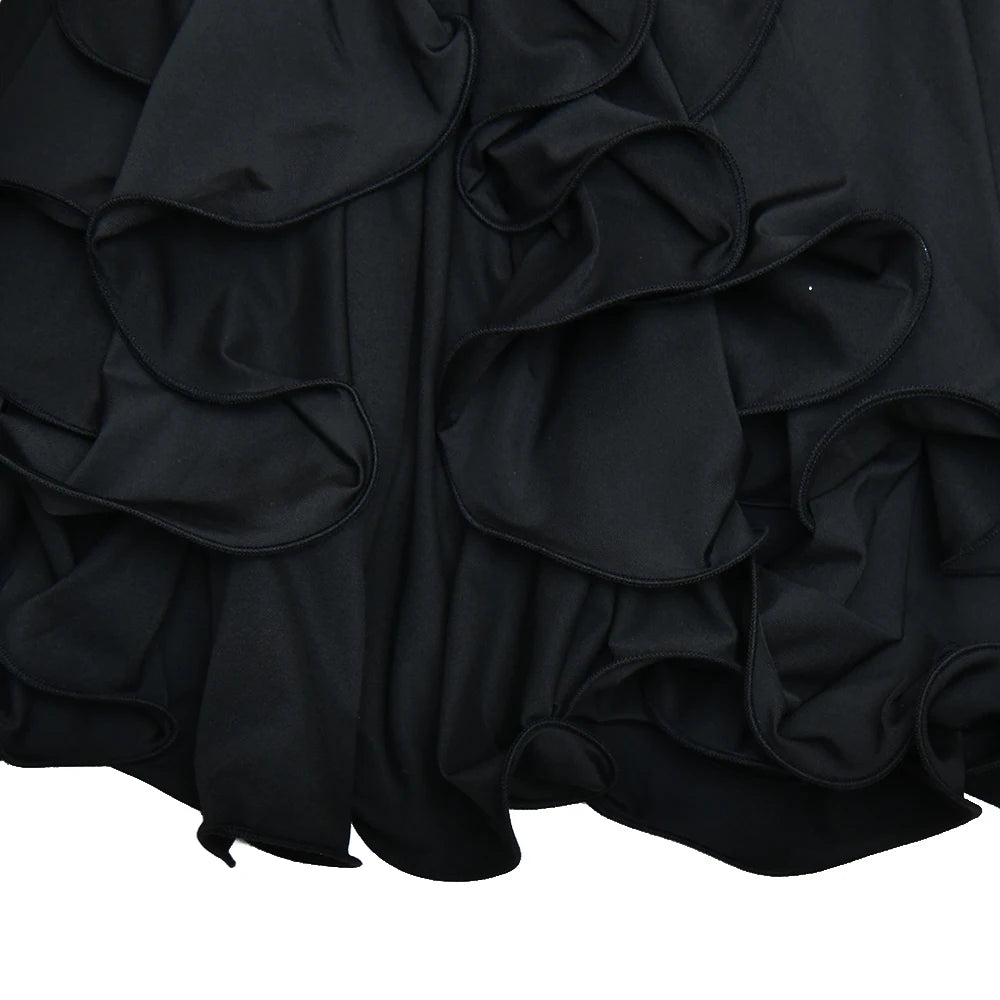 Ruffled V-Neck Button Mini Dress
