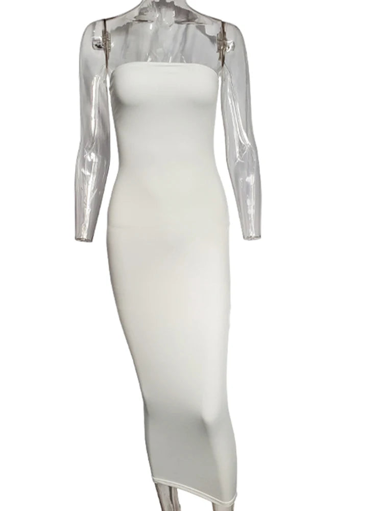 Summer Women's Sexy Sleeveless Chest Wrapped Long Beach Dress