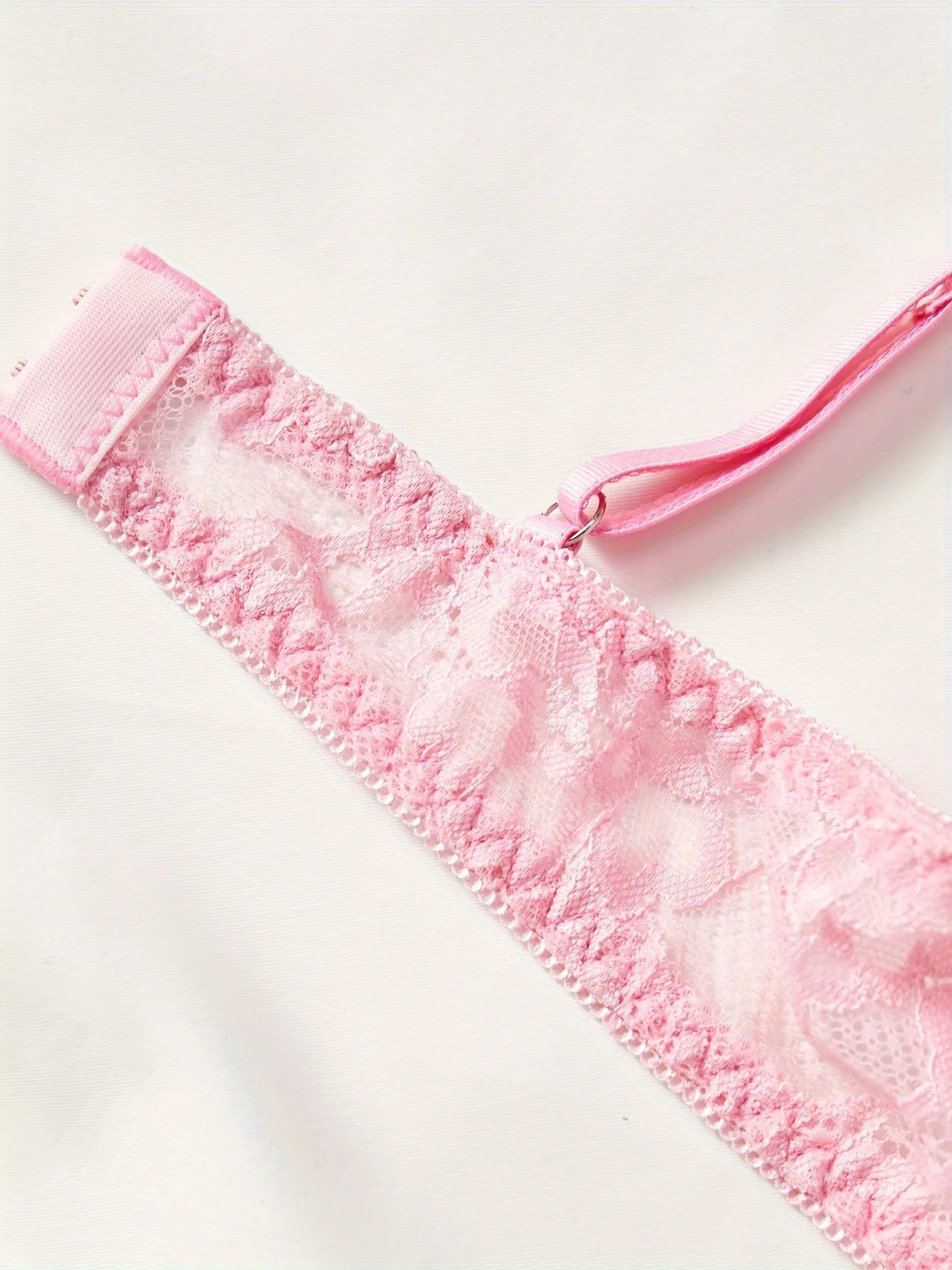 Lingerie Set 2PC Lace Bralette Garter Belt Thong Pure Sexy Underwear Women Sheer Floral Embroidery Bra Panty Set Pink Red Outfit