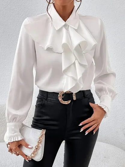 Shirts White Ruffled Blouse Tops New