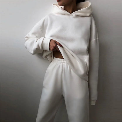 Tracksuit Suit Warm Hoodie Sweatshirts Two