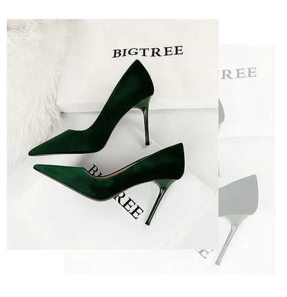BIGTREE Shoes High Heels Shoes Suede