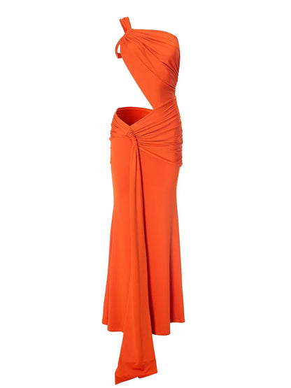 Leosoxs Backless Hollow Dress One Shoulder