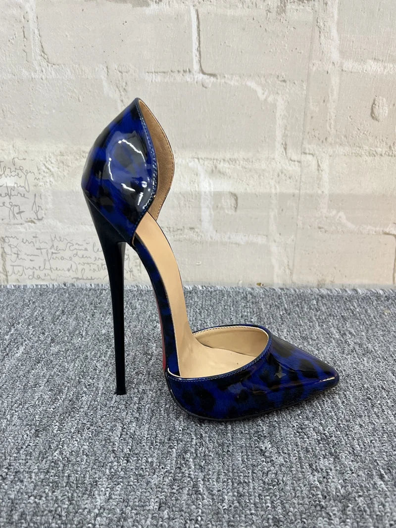 CACA 16/14cm Leopard Patent Leather Pumps,Fetish