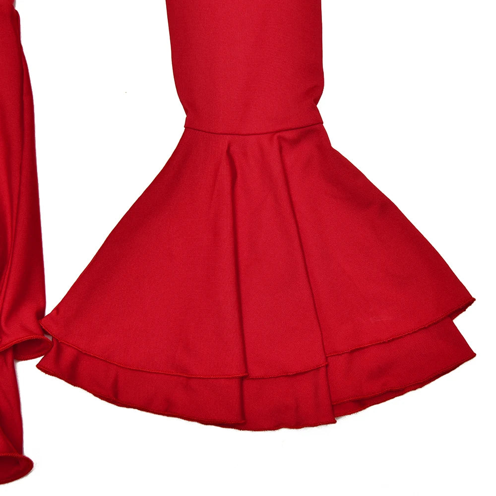 Ruffled V-Neck Button Mini Dress