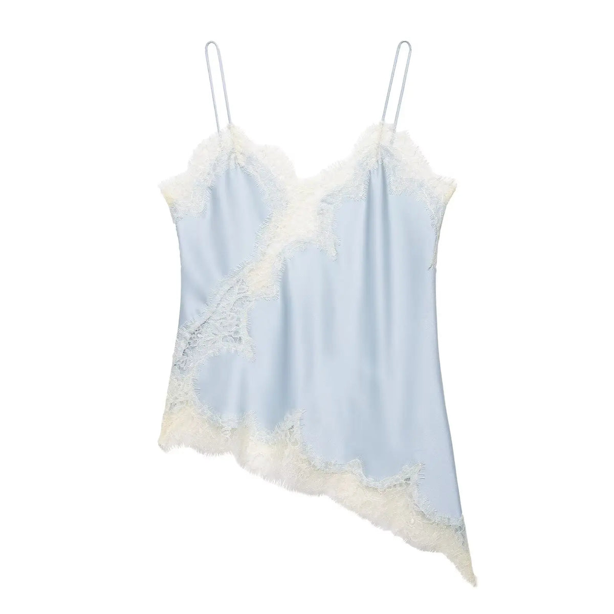 Asymmetrical Lace Backless Slip Top