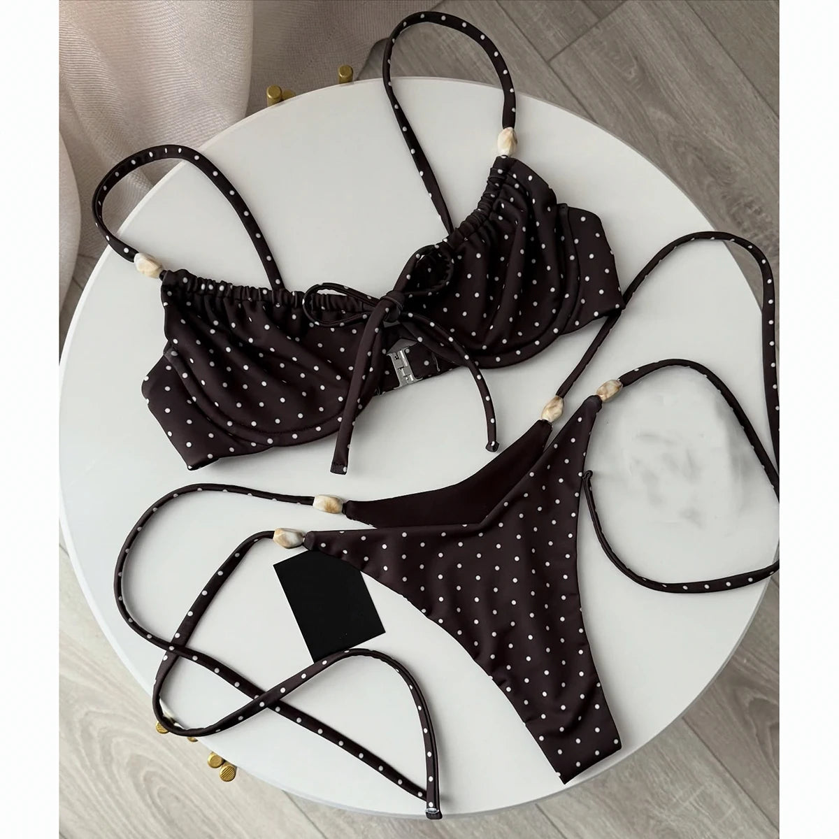Beaded Halter Push-Up Bikini Set