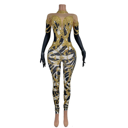 Sparkly Zebra Print Jumpsuit