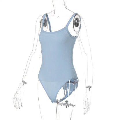 Sleeveless Sheer Strappy Bodysuit