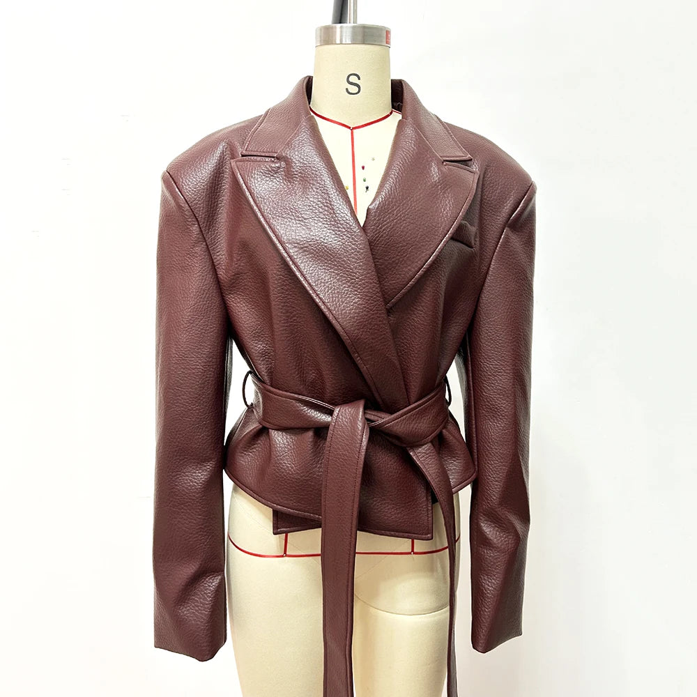 Motorcycle PU Leather Jacket 2026 Lace