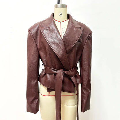 Motorcycle PU Leather Jacket 2026 Lace
