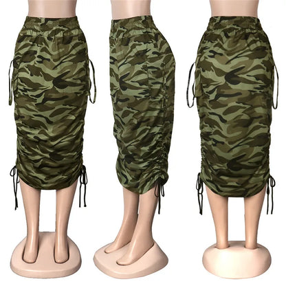 ANJAMANOR Camouflage Newspaper Print Draw String