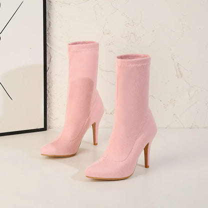 Sock Short Boots Mid-Calf Thin High