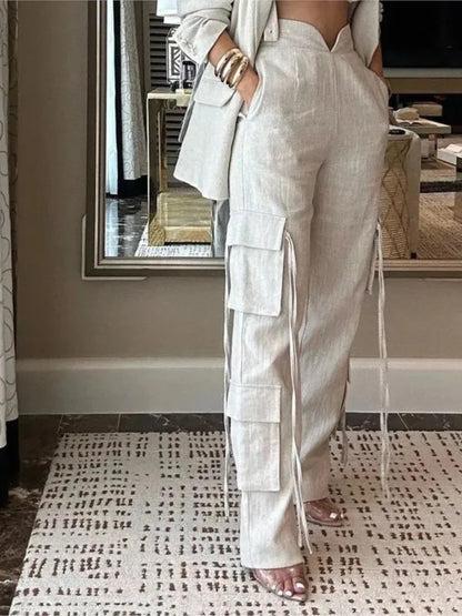 Classic Blazer & High-Waist Trouser Suit