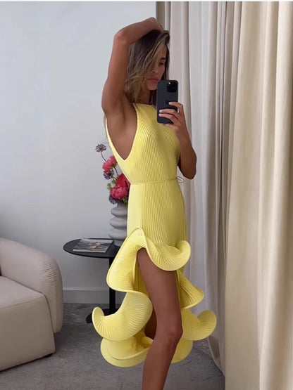 New and Vacation Style Irregular Sleeveless