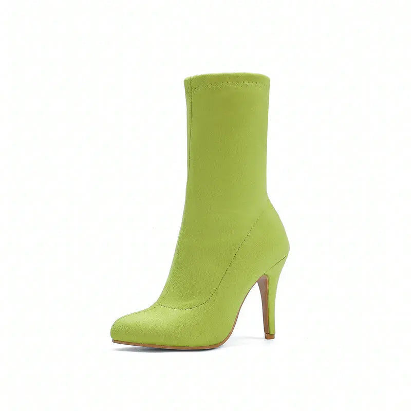 Sock Short Boots Mid-Calf Thin High