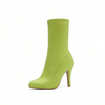 Sock Short Boots Mid-Calf Thin High
