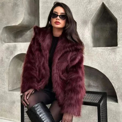 Plush Burgundy Crop Bomber Jacket